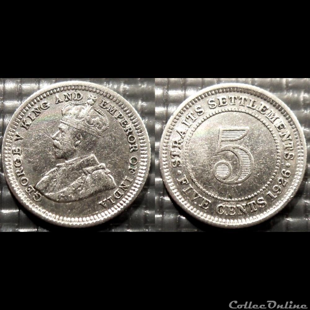 Malaysia Straits Settlements 5 Cents 1926 monnaie france moderne malaysia straits settlements 5 cents 1926