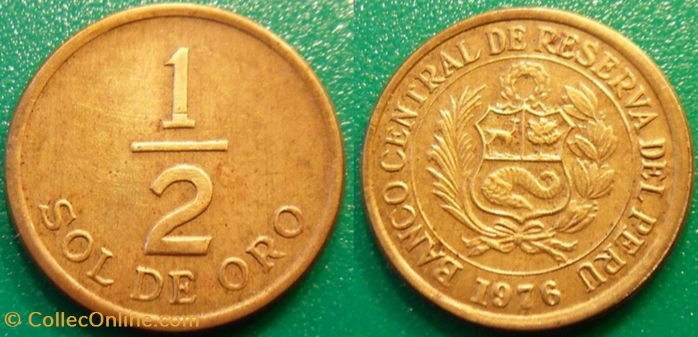 1/2 Sol des Oro 1976 monnaie monde perou 1 2 sol des oro 1976