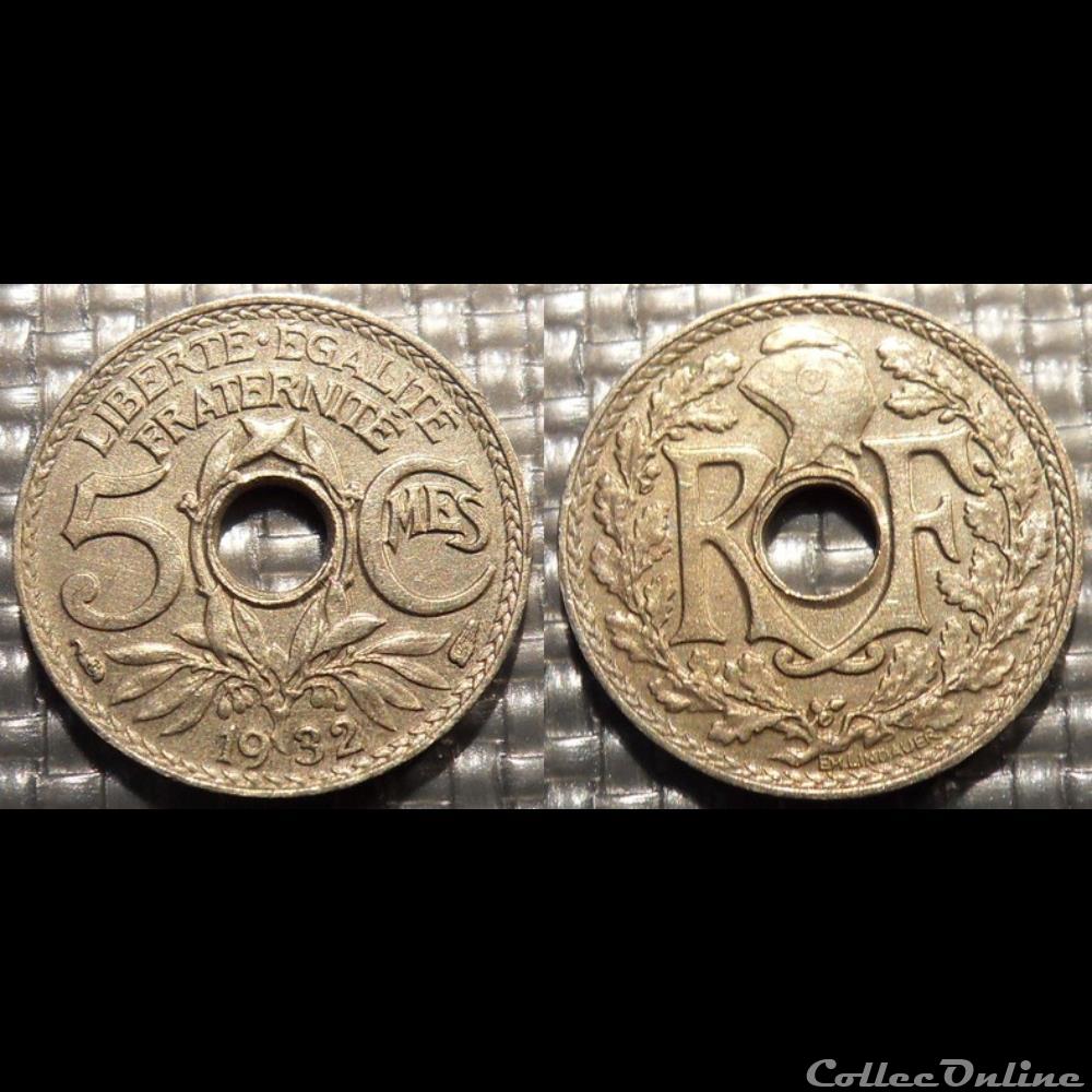 Cc 5 centimes EM Lindauer 1932 17mm 2g monnaie france moderne cc 5 centimes em lindauer 1932 17mm 2g