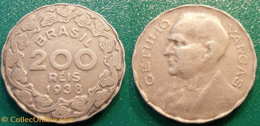 200 Réis 1938 monnaie monde bresil 200 reis 1938