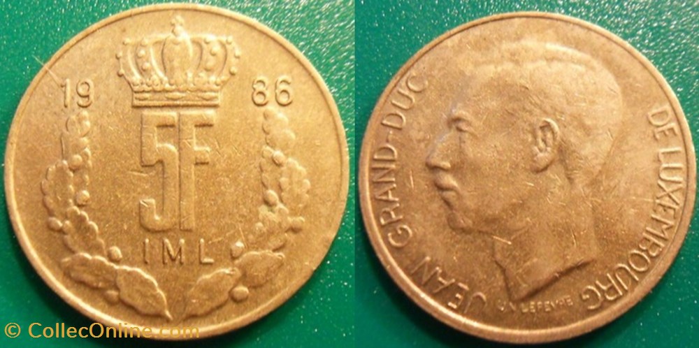 5 Francs 1986 monnaie monde luxembourg 5 francs 1986