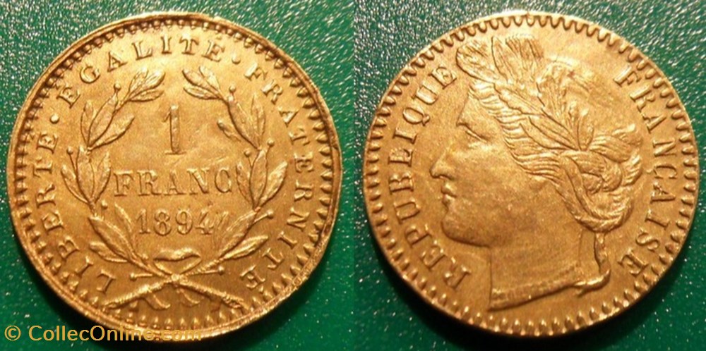 b- Jeton 1 Franc 1894 République Française monnaies paranumismatique jetons poids b jeton 1 franc 1894 republique francaise