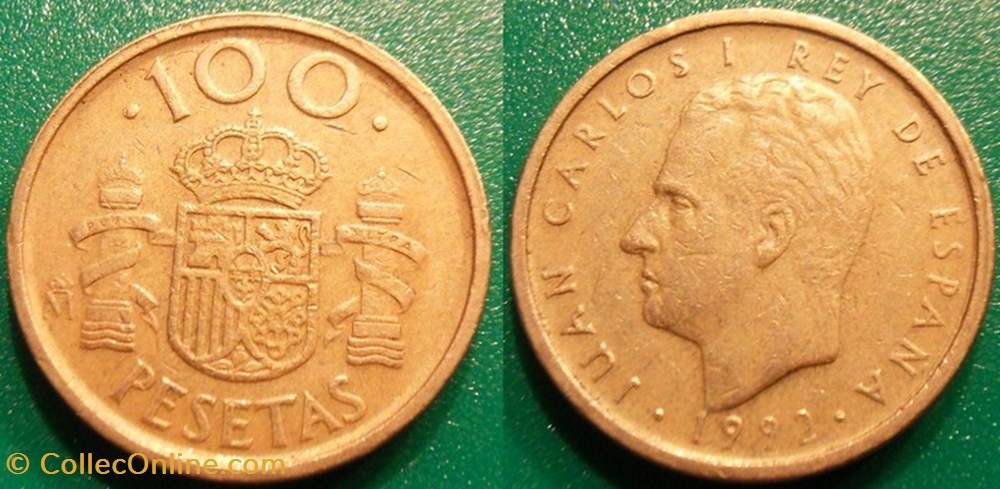 100 Pesetas 1992 Modèle 100 Pas de point monnaie monde espagne 100 pesetas 1992 modele 100 pas de point