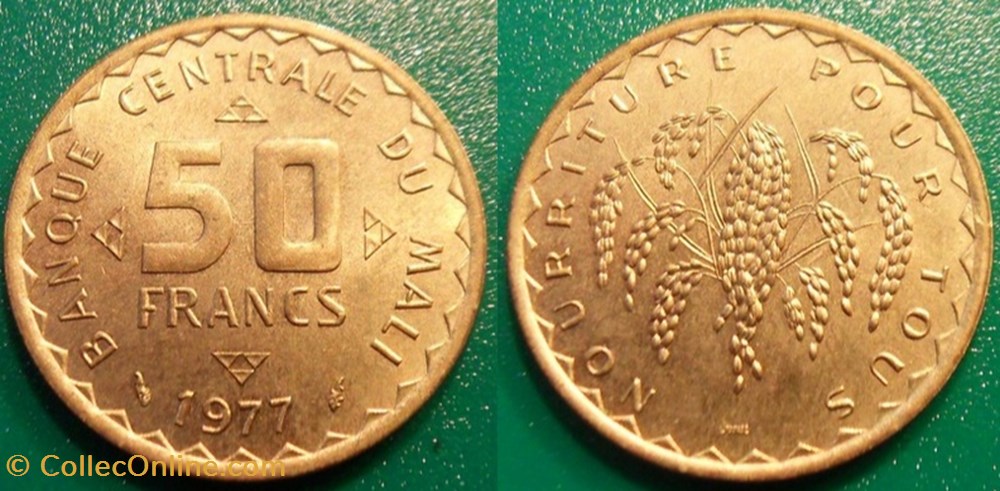 50 Francs 1977 monnaie monde mali 50 francs 1977
