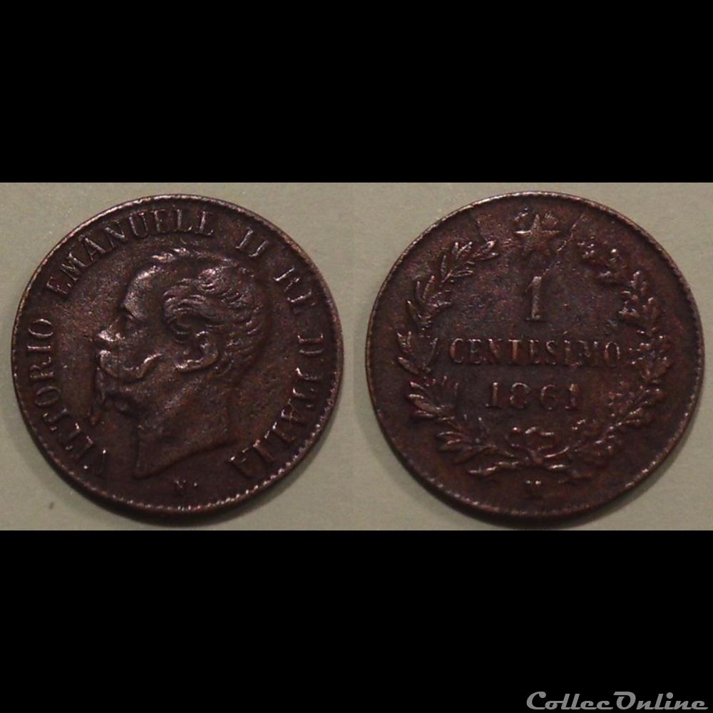 Italie 1 Centesimo 1861 M monnaie monde moderne italie 1 centesimo 1861 m