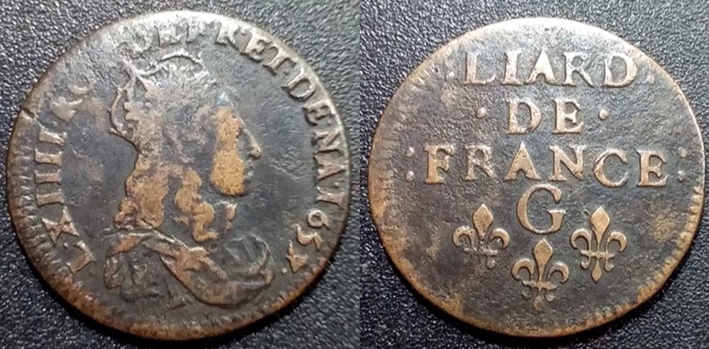 H6 Louis XIV lard 1657 G monnaies europe medievale france royales h6 louis xiv lard 1657 g
