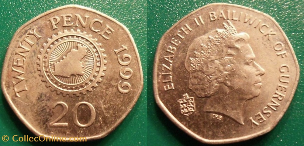 20 Pence 1999 monnaie monde ile de guernesey 20 pence 1999