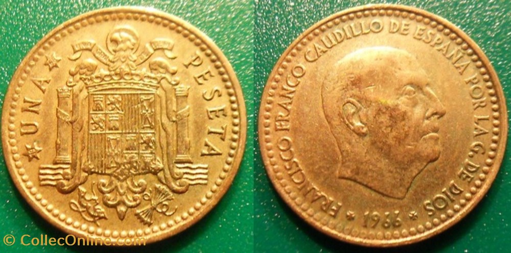 1 Peseta 1966 monnaie monde espagne 1 peseta 1966