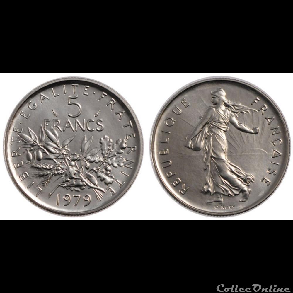 monnaie france moderne kg 5 francs semeuse 1979 29mm 10g