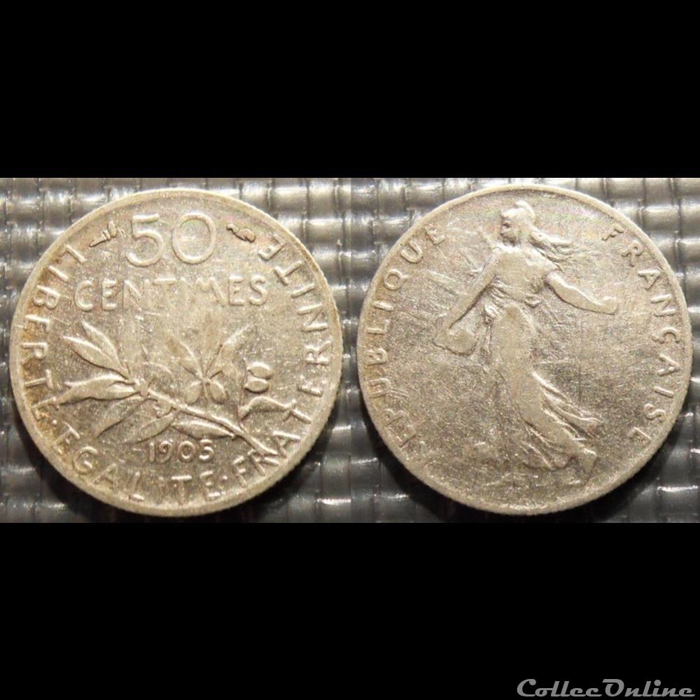 Ga 50 centimes Semeuse 1905 18mm 2.5g monnaie france moderne ga 50 centimes semeuse 1905 18mm 2 5g