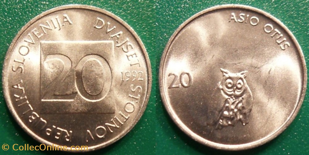 monnaie monde slovenie 20 stotinov 1992