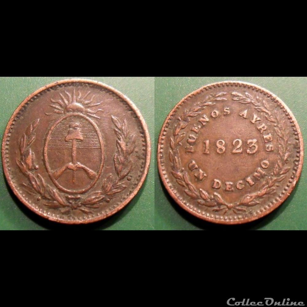 Argentine Buénos Ayres 1 Décimo 1823 monnaie monde argentine buenos ayres 1 decimo 1823