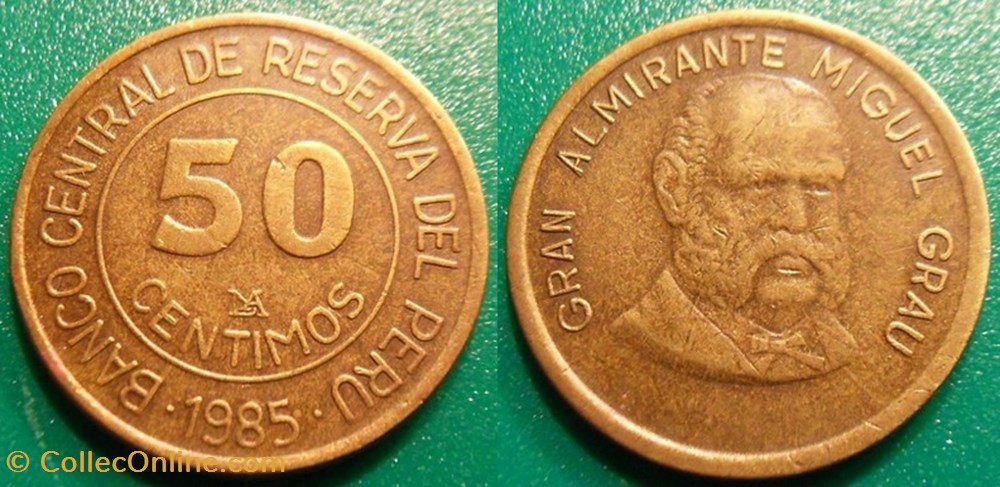 50 Centimos 1985 monnaie monde perou 50 centimos 1985