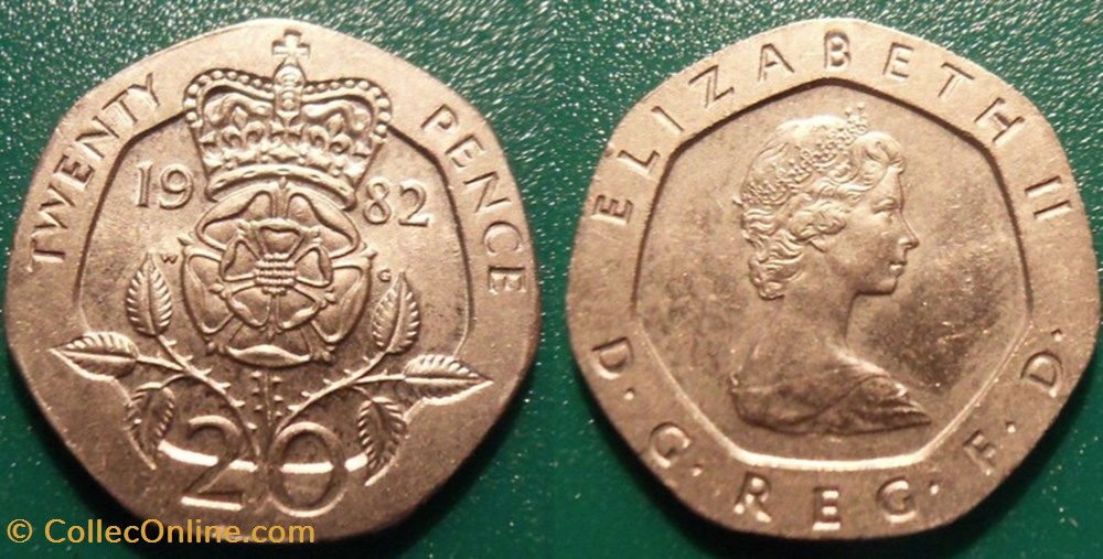 20 Pence 1982 monnaie monde royaume uni 20 pence 1982