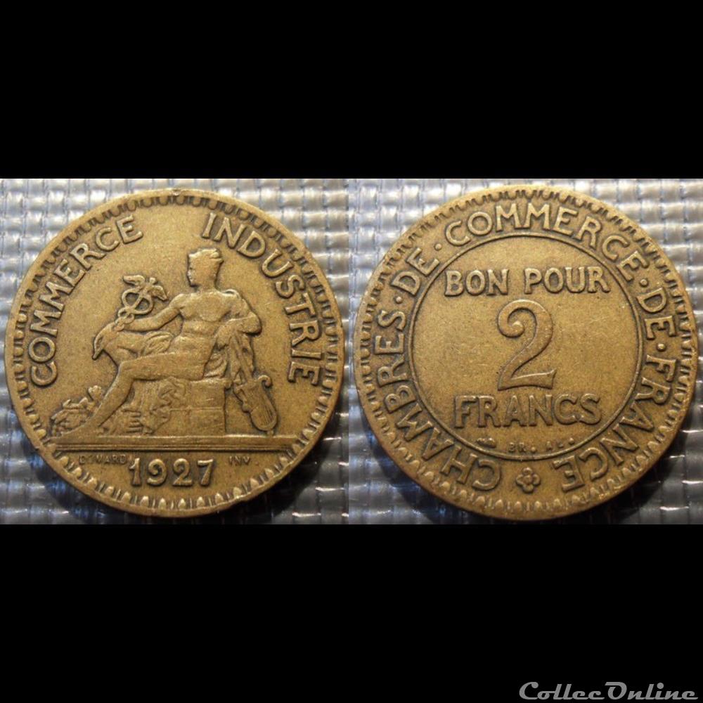 Jb 2 francs Domard 1927 27mm 8g monnaie france moderne jb 2 francs domard 1927 27mm 8g