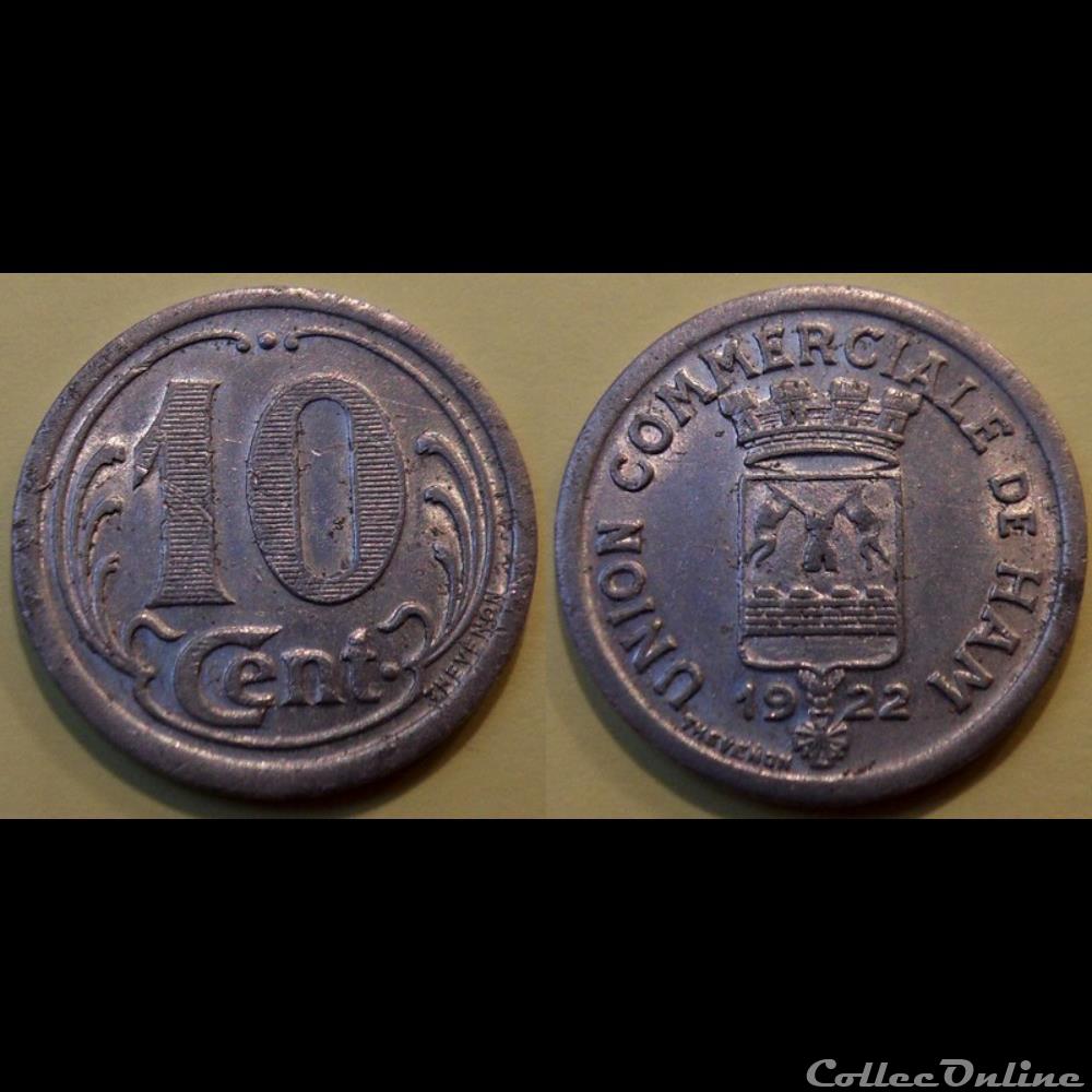 p- MN Ham 10 C. 1922 Al Elie:10.2 monnaies paranumismatique jetons poids p mn ham 10 c 1922 al elie 10 2