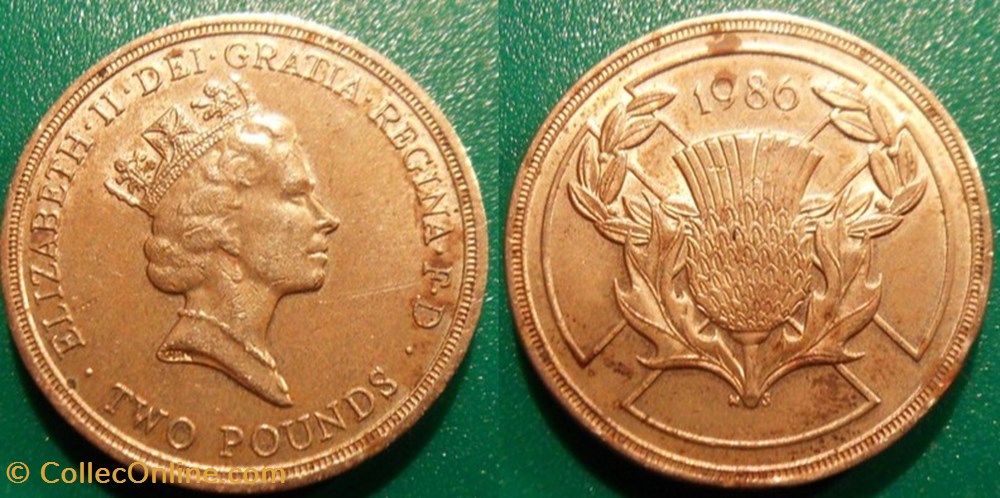 monnaies monde ile de man 2 pounds 1986 jeux du commonwealth