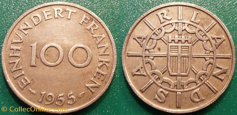 100 Franken 1955 monnaie monde 100 franken 1955