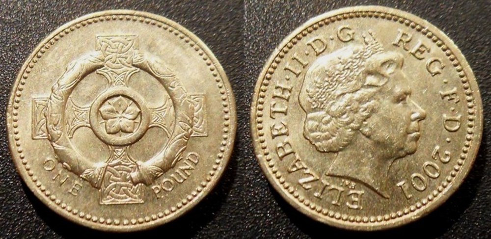 1 Pound 2001 Croix celtique monnaies monde royaume uni 1 pound 2001 croix celtique