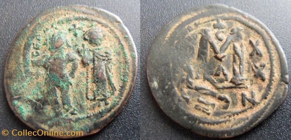 Héraclius et Héraclius Constantin Follis Constantinople monnaies byzantines heraclius et heraclius constantin follis constantinople