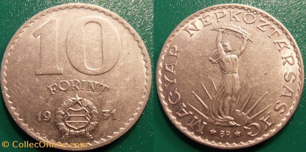 10 Forint 1971 monnaie monde hongrie 10 forint 1971