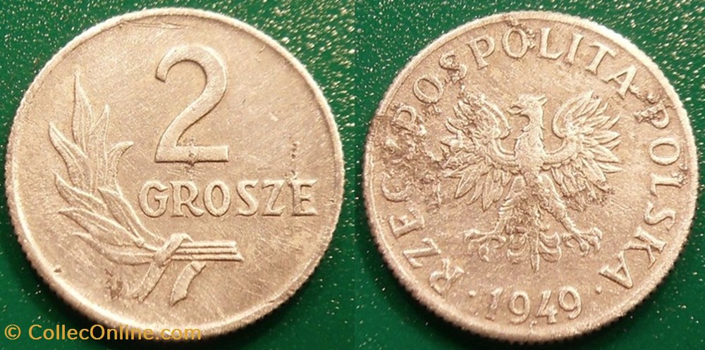 2 Grosze 1949 monnaie monde pologne 2 grosze 1949