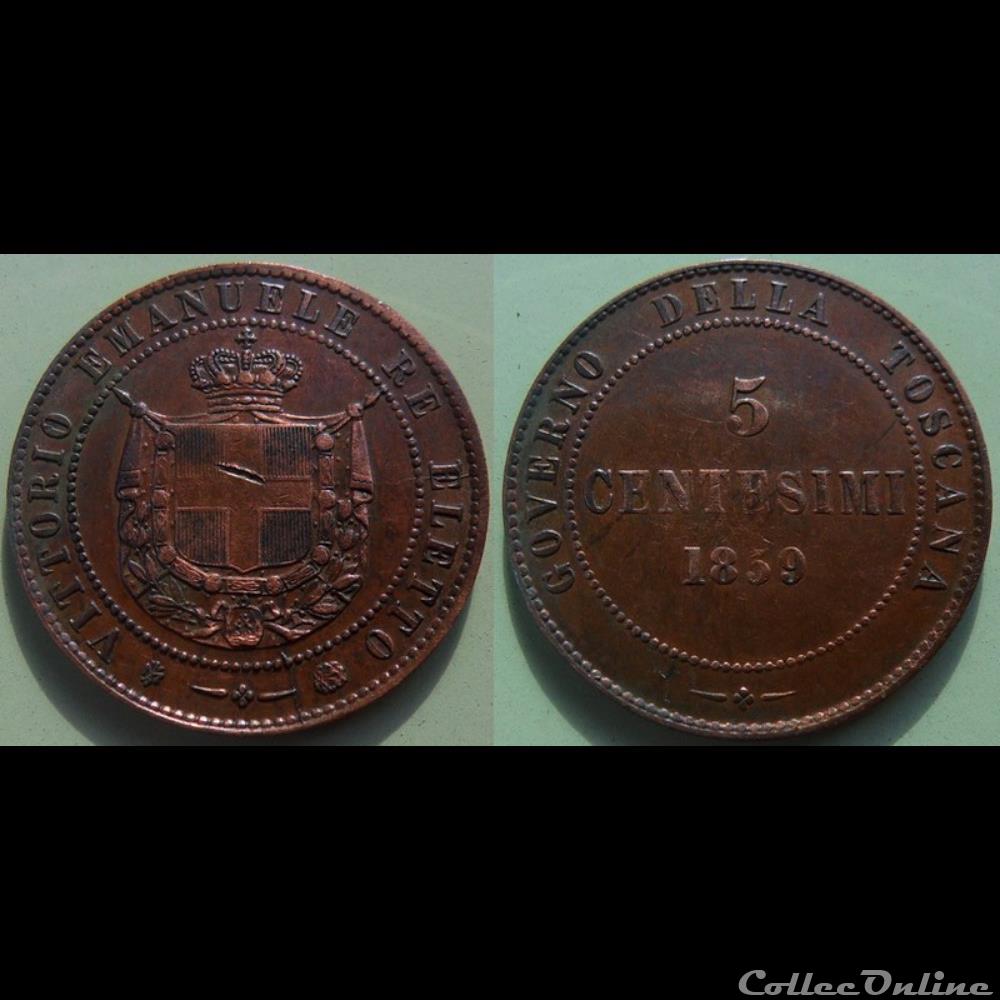 Italie Sardaigne 5 Centésimi 1859 monnaie monde italie sardaigne 5 centesimi 1859