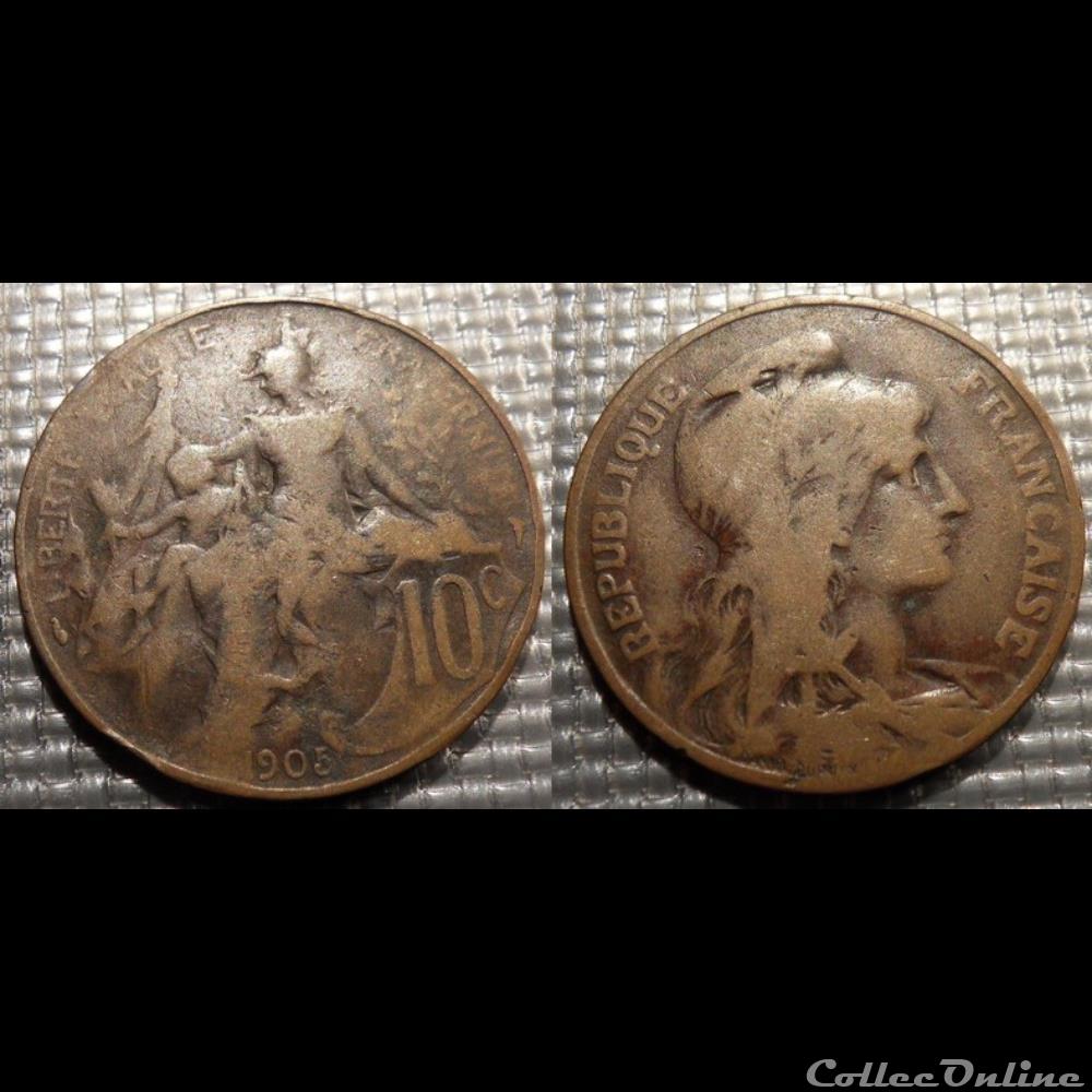 monnaies monde france da 10 centimes dupuis 1905