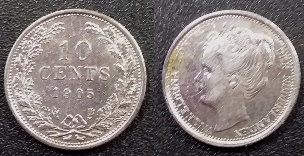 Pays Bas 10 Cents 1905 monnaies pays bas 10 cents 1905
