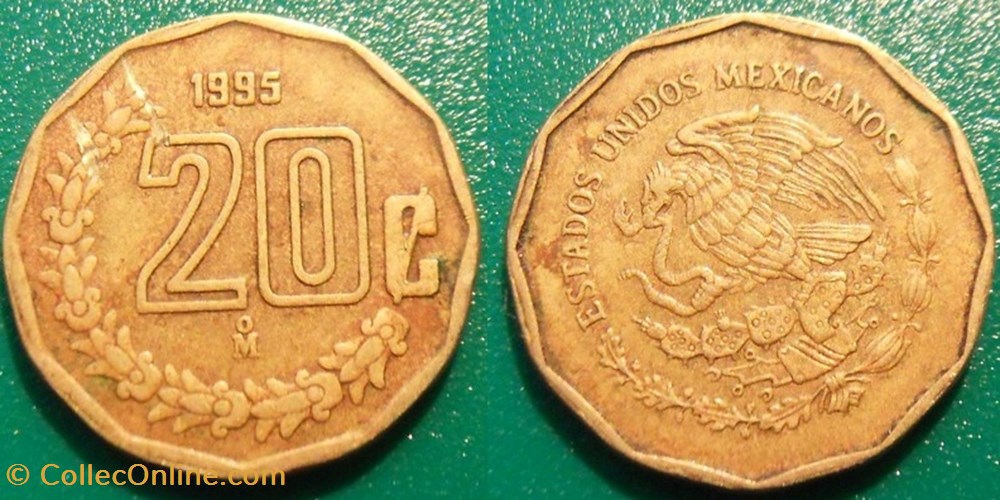 20 Centavos 1995 monnaie monde mexique 20 centavos 1995