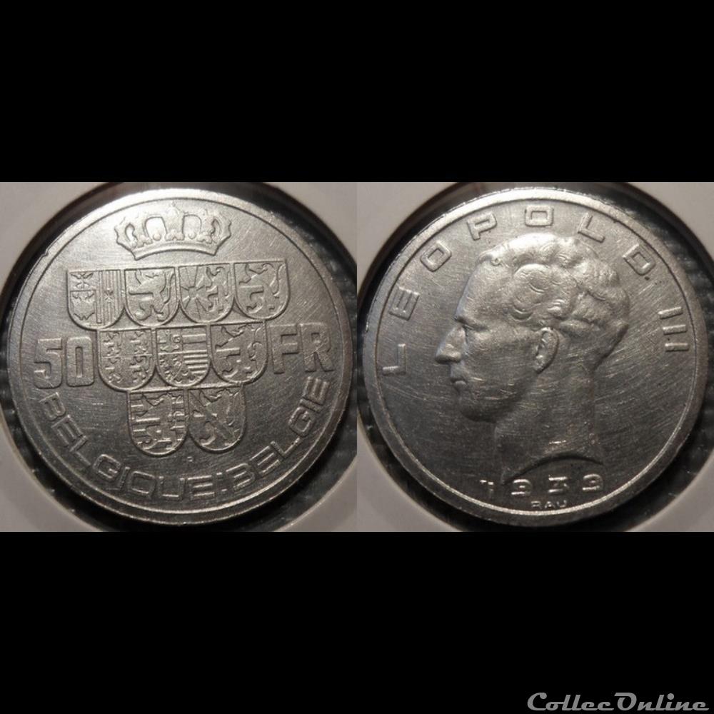 Belgique 50 Franc 1939 Belgique:Belgie monnaie france feodale belgique 50 franc 1939 belgique belgie