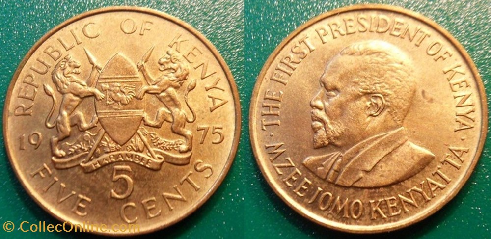 5 Cents 1975 monnaie monde kenya 5 cents 1975
