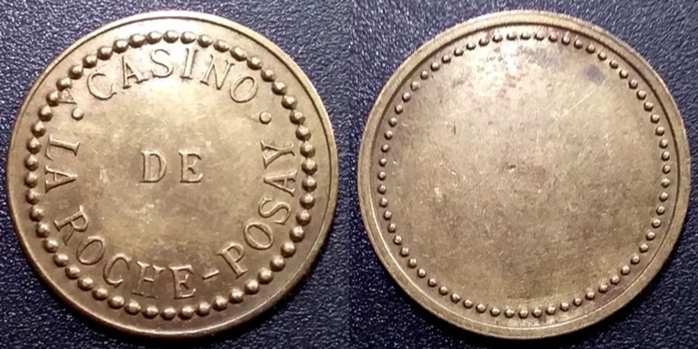 j- Jeton casino de La Roche-Posay monnaies paranumismatique jetons poids j jeton casino de la roche posay