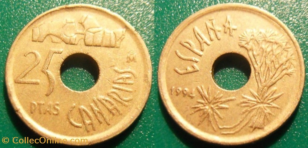 25 Pesetas 1994 Canaries monnaie monde espagne 25 pesetas 1994 canaries