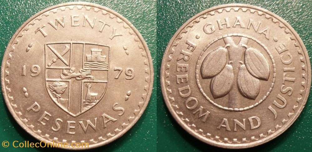 20 Pesewas 1979 monnaie monde ghana 20 pesewas 1979