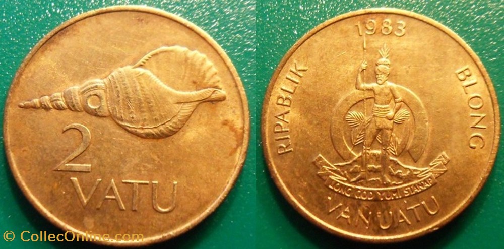 2 Vatu 1983 monnaie monde vanuatu 2 vatu 1983