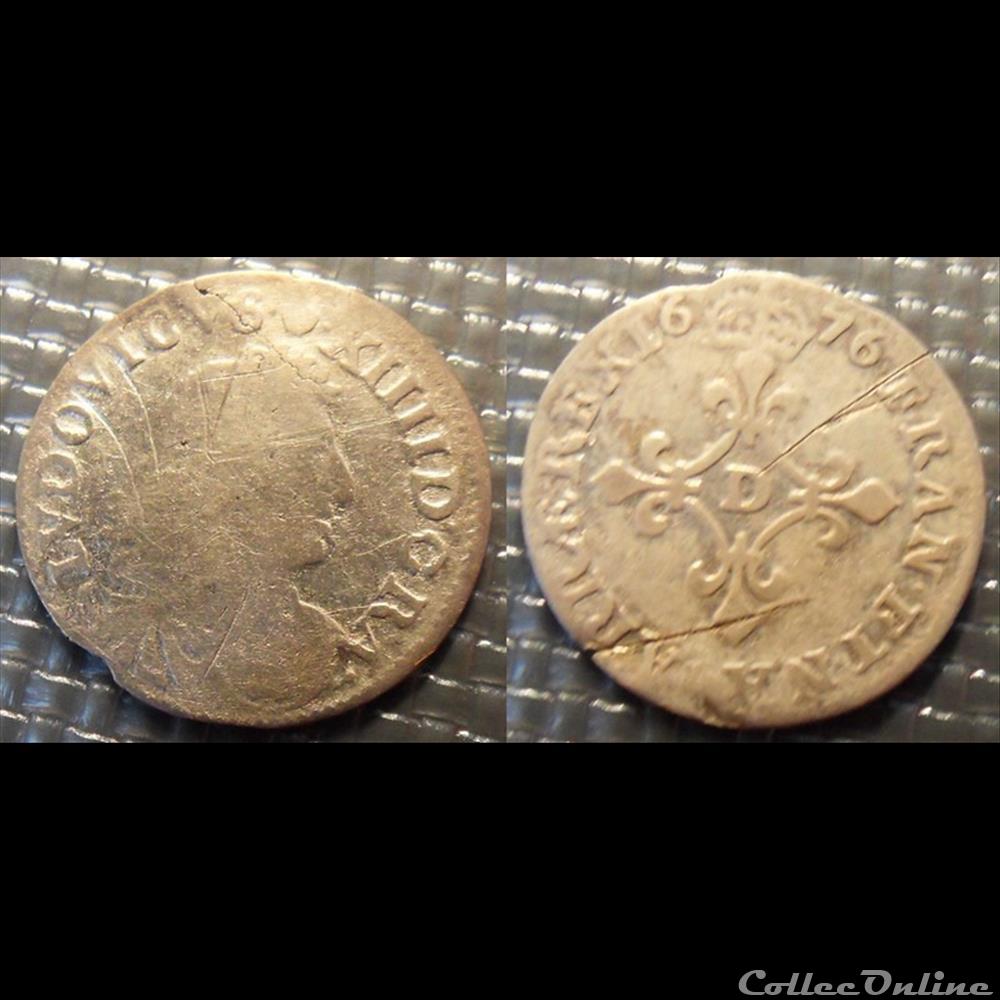 H2 Louis XIV 4 Sols dits "des Traitants" 1676 D Lyon monnaies france royales h2 louis xiv 4 sols dits des traitants 1676 d lyon