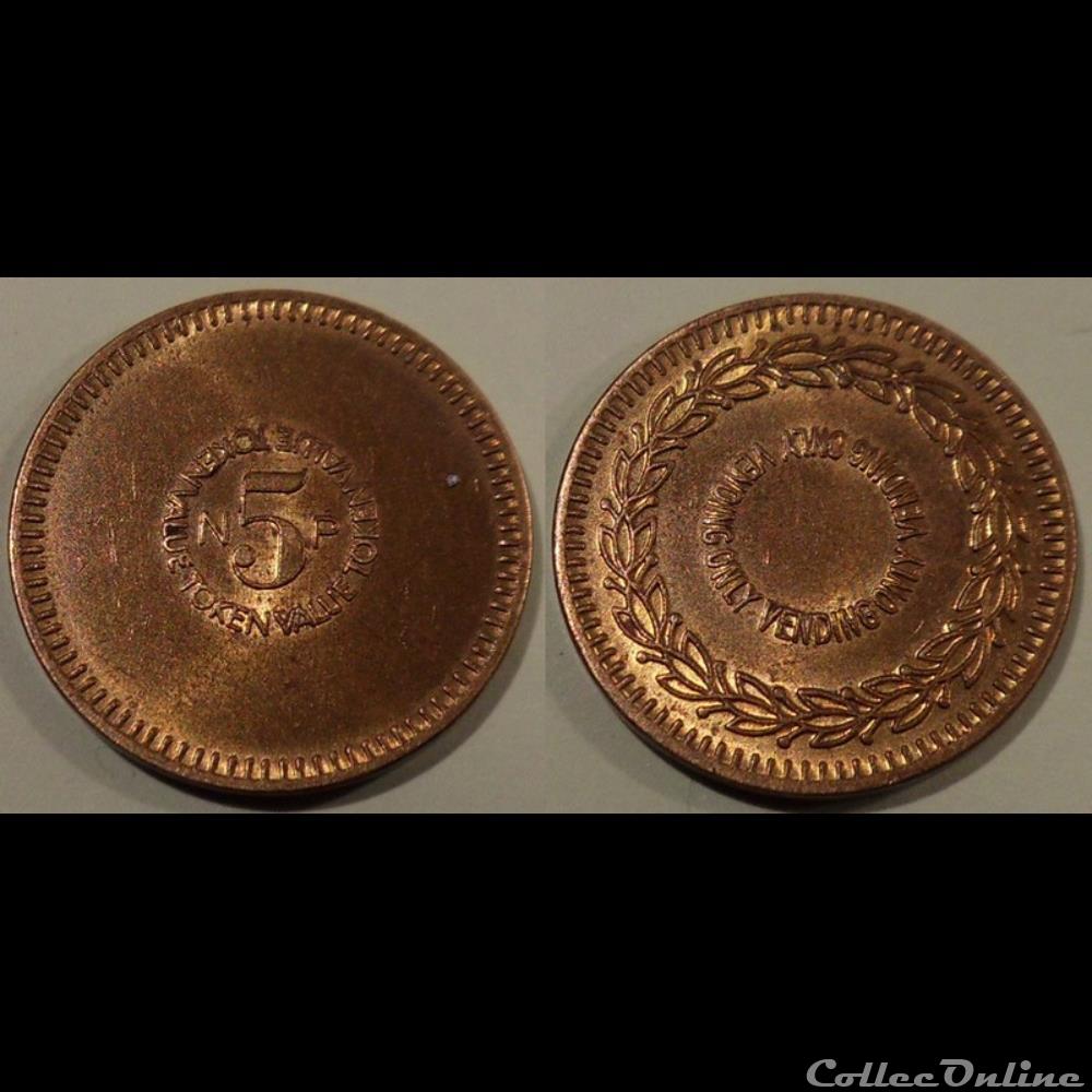 e- J etr Grande Bretagne N5P TOKEN VALUE monnaie jeton mereaux e j etr grande bretagne n5p token value