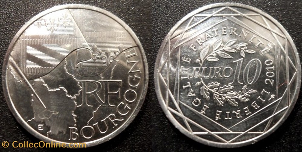 10 Euros des Régions 2010 1er type BOURGOGNE monnaies monde france 10 euros des regions 2010 1er type bourgogne