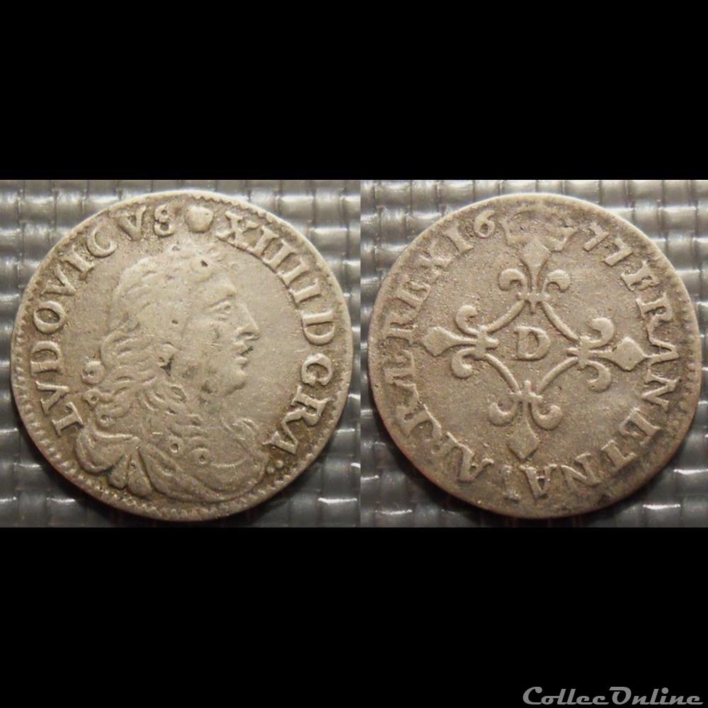 H21 Louis XIV 4 Sols dits "des Traitants" 1677 D Lyon monnaies france royales h21 louis xiv 4 sols dits des traitants 1677 d lyon