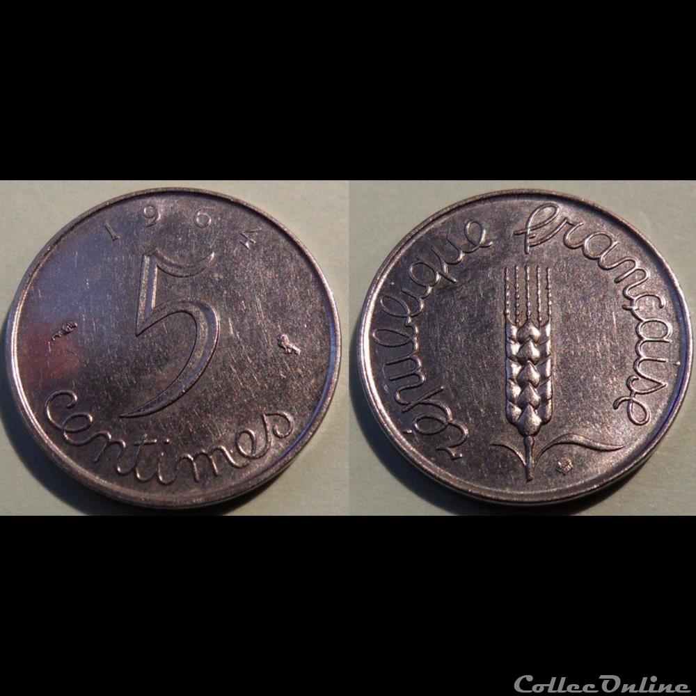 Ce 5centimes épi 1964 monnaie france moderne ce 5centimes epi 1964