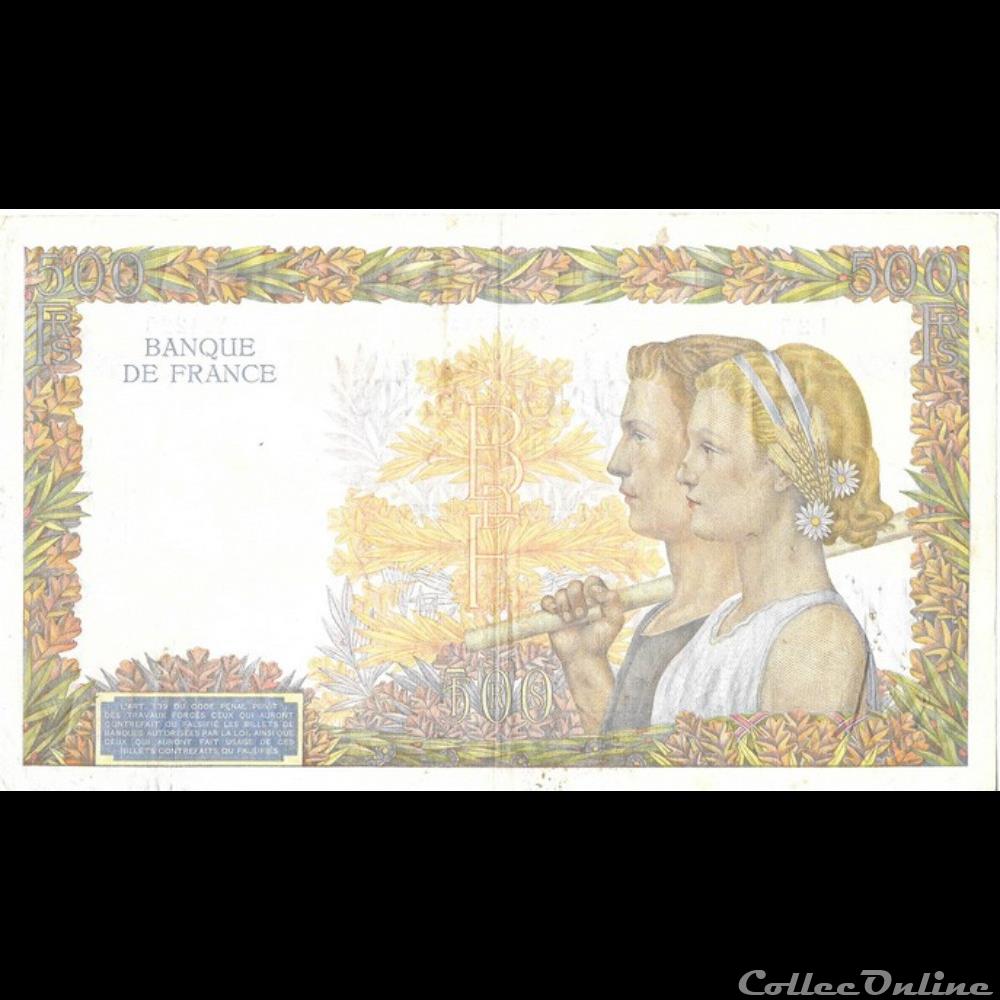 billet france banque de xxe 500 francs la paix