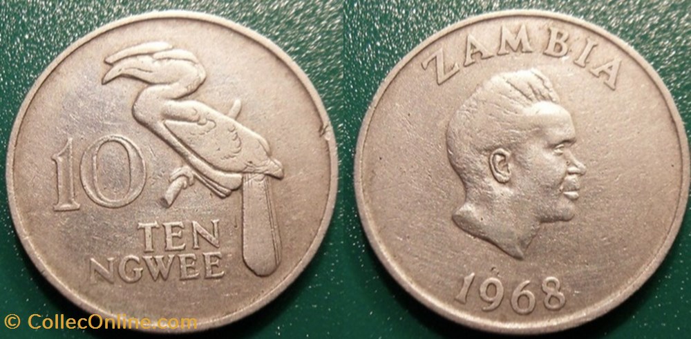 10 Ngwee 1968 monnaie monde zambie 10 ngwee 1968