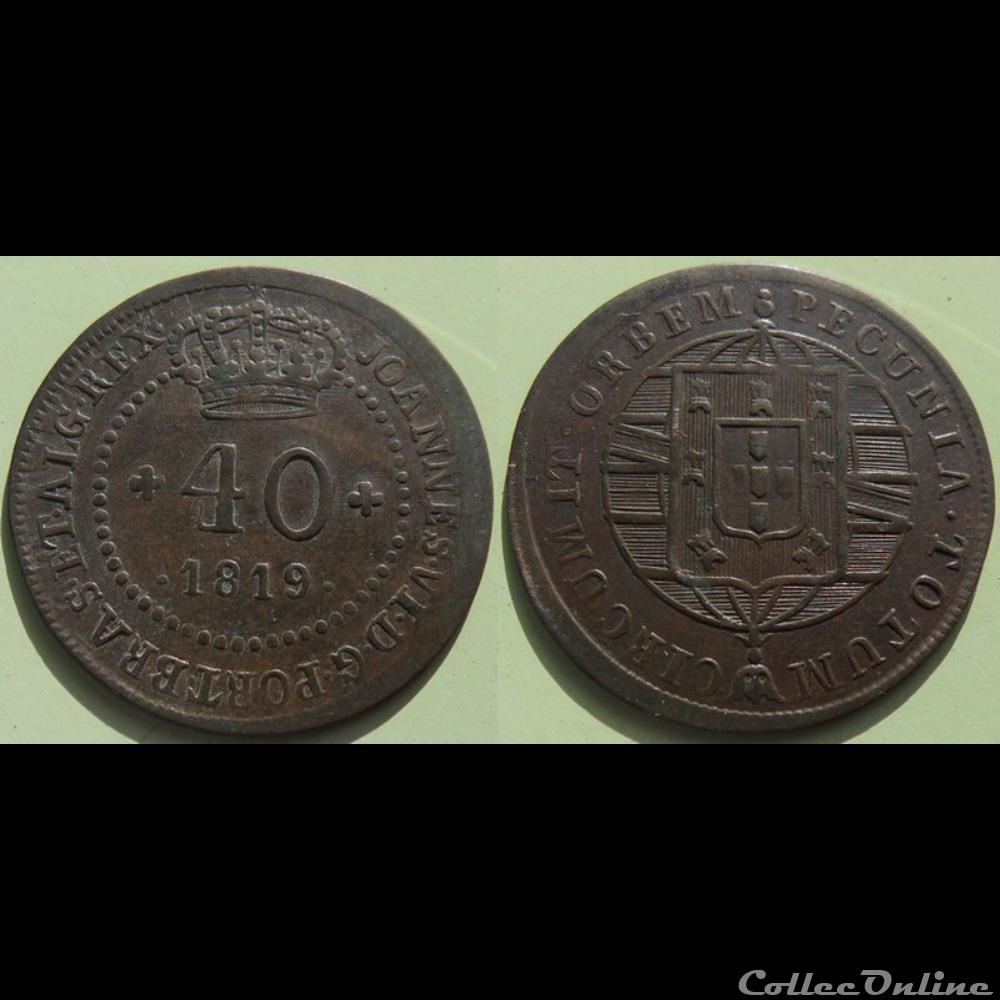 Saint Thomas et Prince Islands 40 Reis 1819 monnaie monde saint thomas et prince islands 40 reis 1819