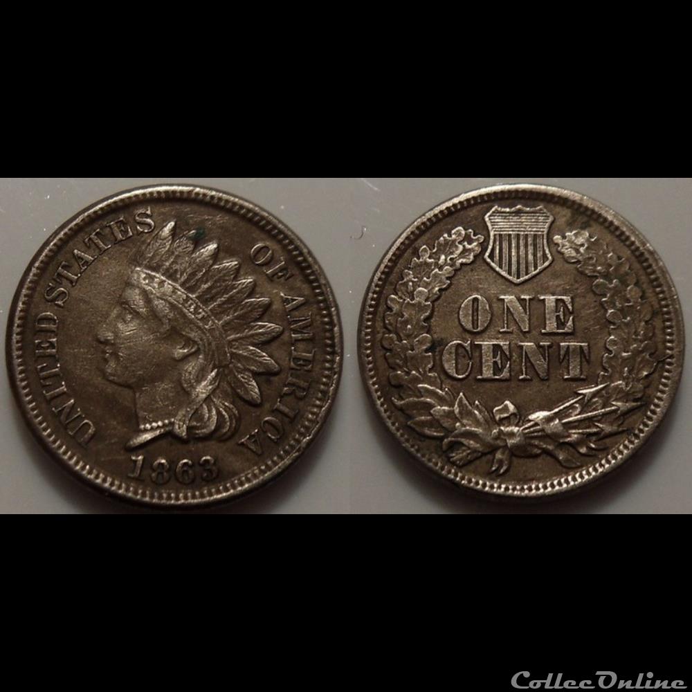 USA One Cent 1863 monnaie monde moderne usa one cent 1863