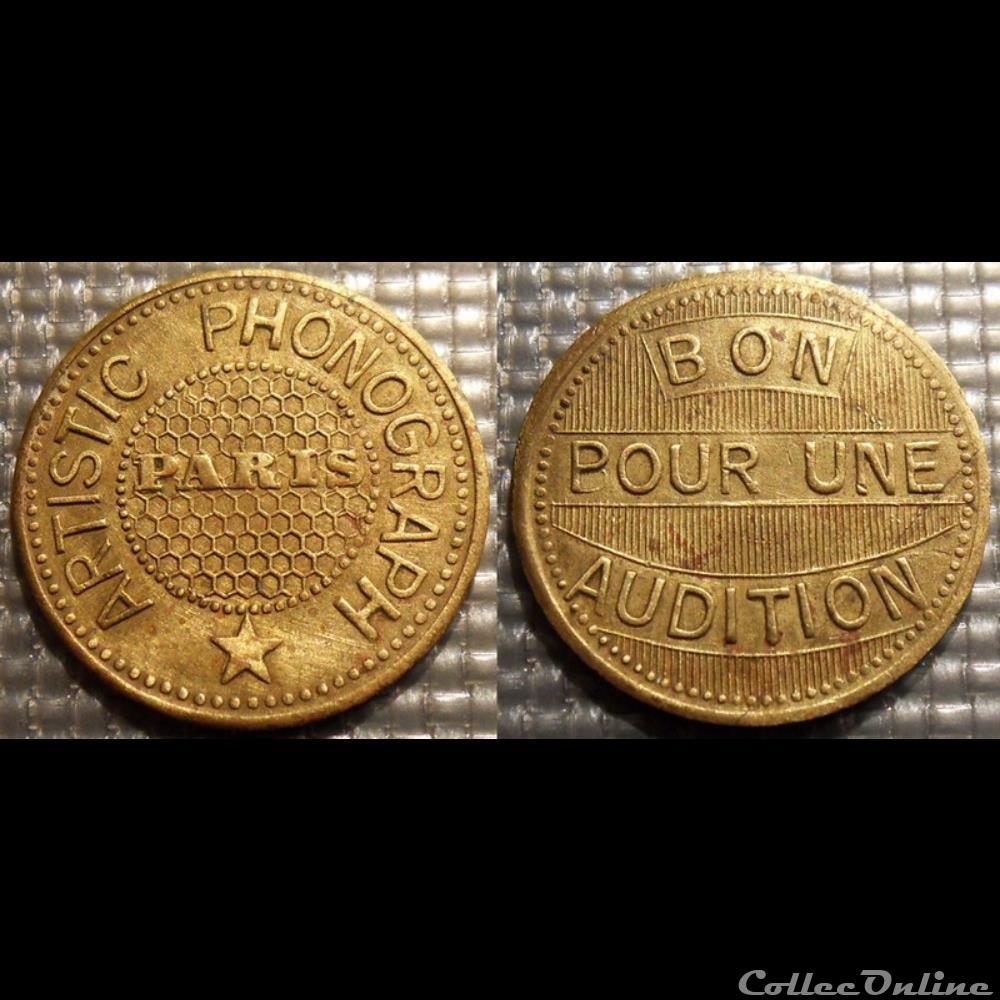 b- jeton Paris Bon pour une audition monnaie mereaux b jeton paris bon pour une audition
