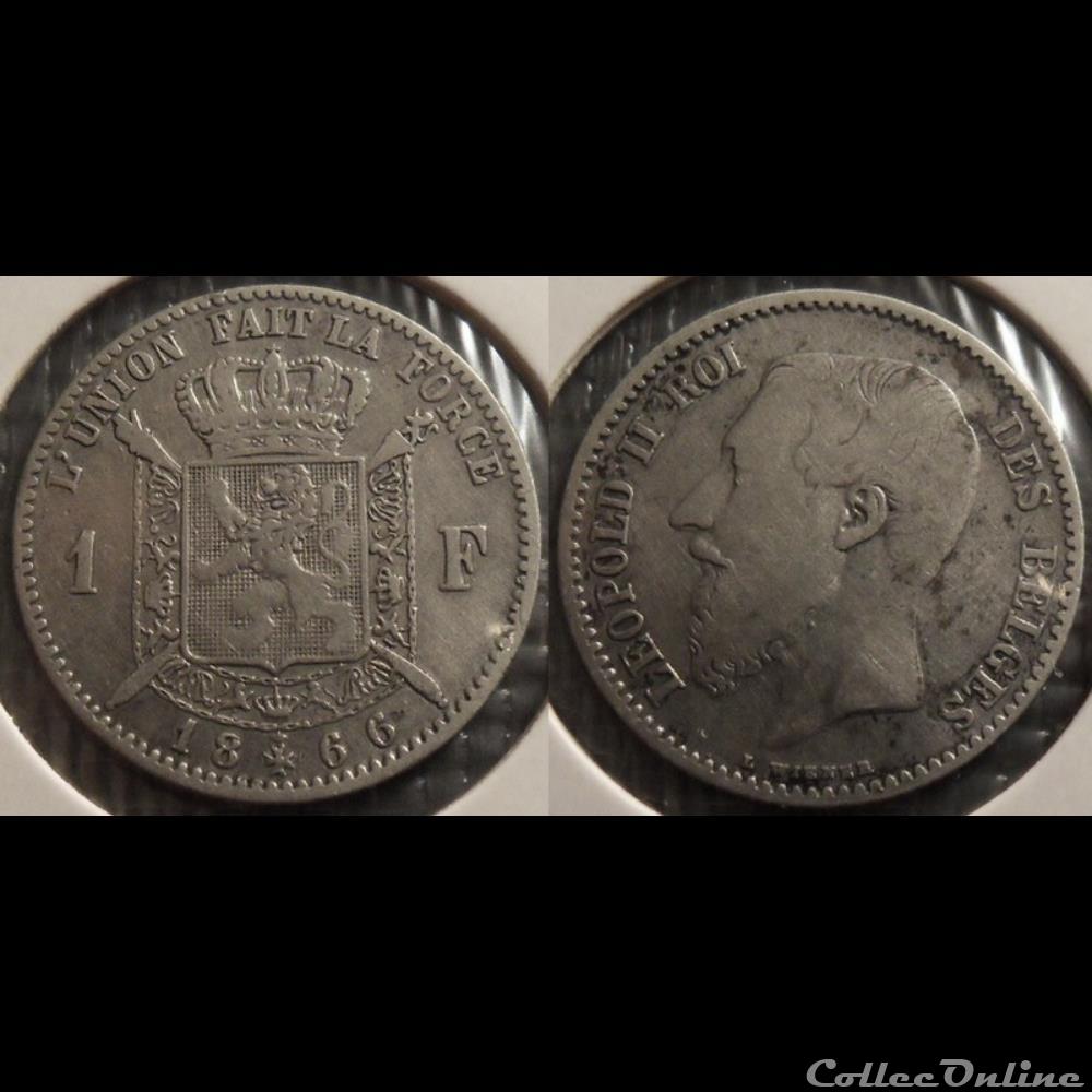 monnaie jeton mereaux moderne belgique 1 franc 1866 des belges