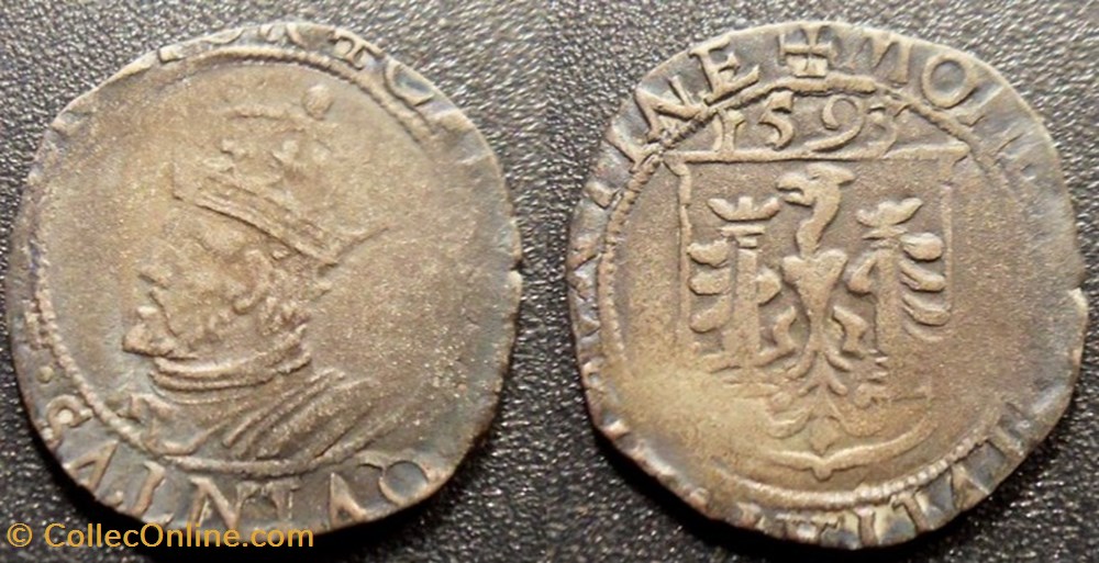 Franche-Comté-Ville de Besançon 1 Carolus 1593 monnaies europe medievale france feodales franche comte ville de besancon 1 carolus 1593