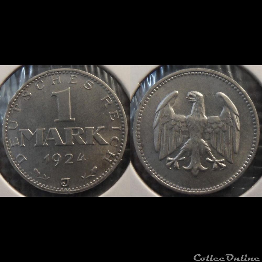 Germany 1 Mark 1924 J monnaie monde moderne germany 1 mark 1924 j