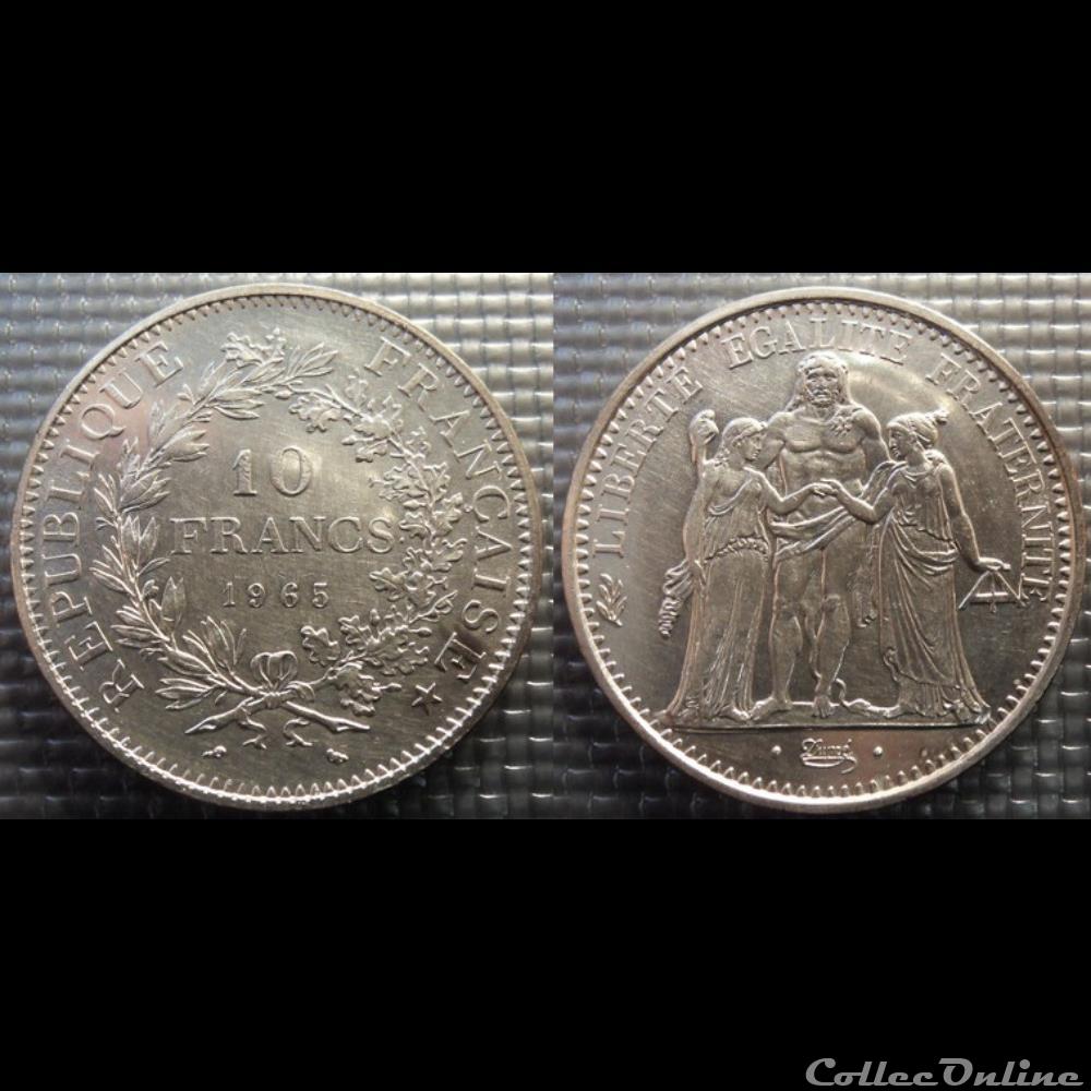 monnaie france moderne lf 10 francs hercule 1965 37mm 25g